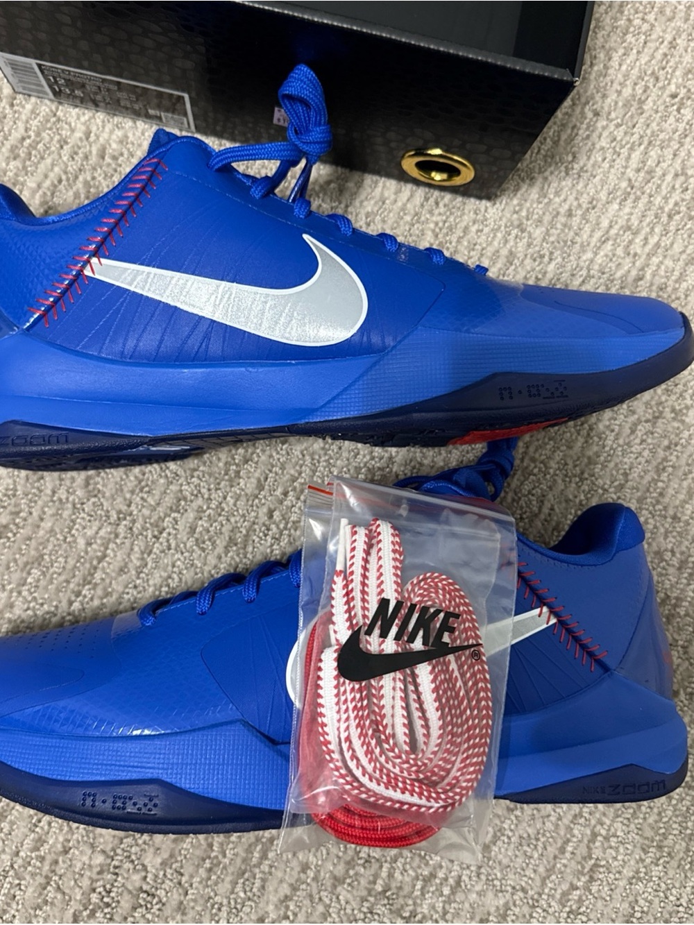 Nike Kobe 5 Protro “LA Dodgers” Hyper Royal/Wolf Grey-White IO6256-400 sz 12